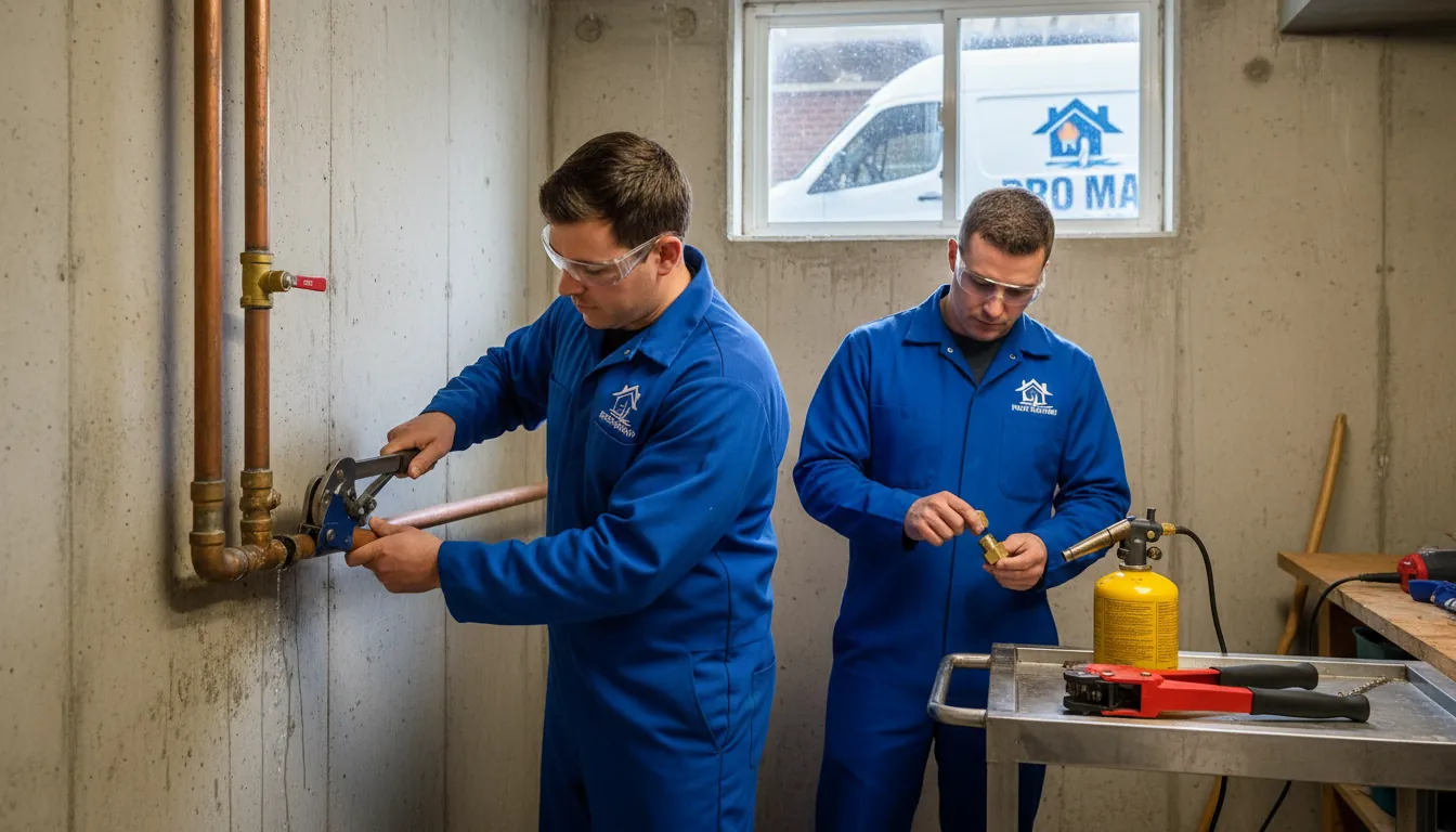 Emergency burst pipe repair and water extraction